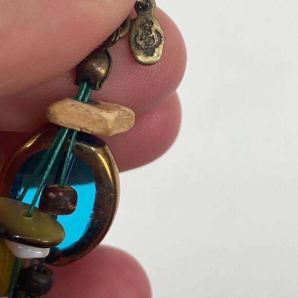 Premier designs blue green floating multi strand beaded bracelet - Picture 4 of 5